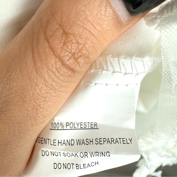 Selfie Leslie Mykonos Morning Tied Shoulder Embellished Mini Dress White sz L - Picture 8 of 9